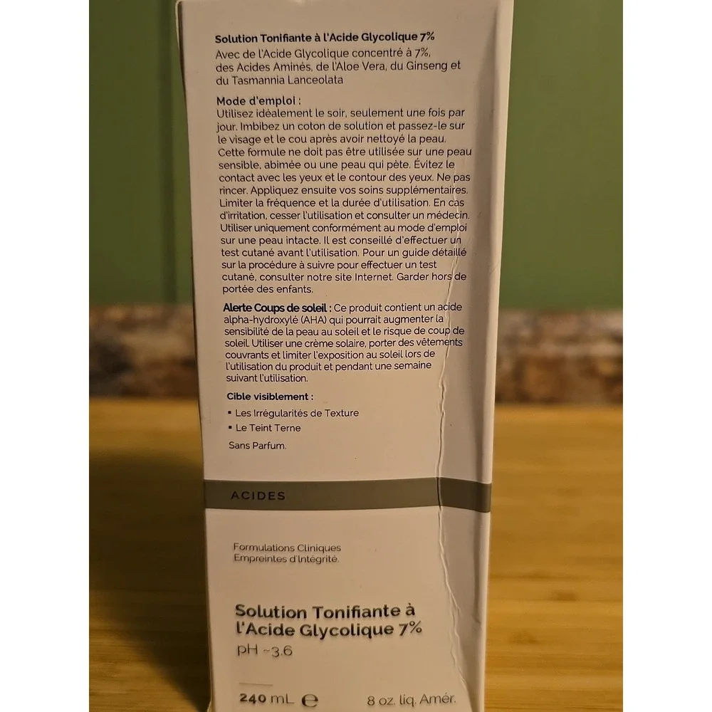 Glycolic Acid‎ 7% Direct Acids Toning Solution Radiant Skin Anti Aging/Acne 8 oz